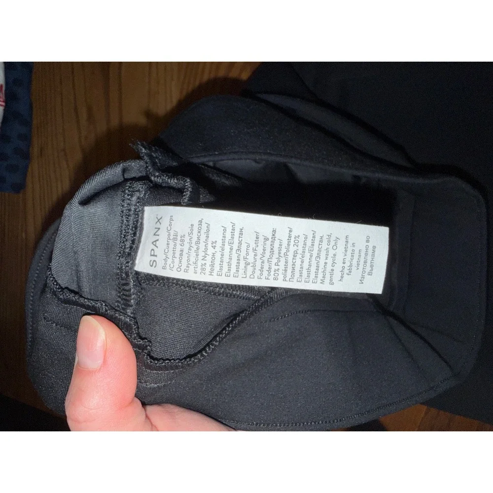 Spanx The Perfect Pant Slim Straight Flare Black Ponte Knit Trousers 20252T S - Picture 6 of 10